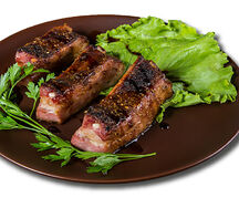 Запечённые свиные рёбрышки по-прусски в горчично-медовом соусе