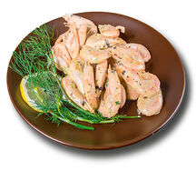 Креветки гриль в сливочно-чесночном соусе