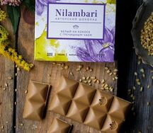 Шоколад белый Nilambari на кокосе с гречишным чаем