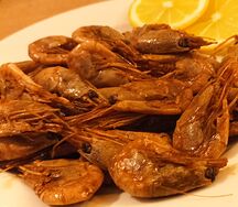 Жаренные креветки