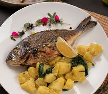 Орада на гриле с картофелем