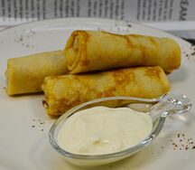 Блинчики с курицей и грибами