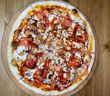 Цыпленок BBQ, пицца на толстом тесте