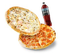 2 маленькие пиццы и напиток