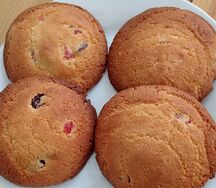 Печенье протеиновое с клюквой и вишней без глютена, без сахара