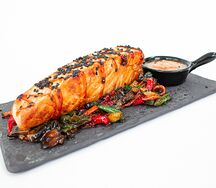 Терияки стейк лосося на гриле