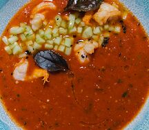 Томатный крем-суп с креветкой
