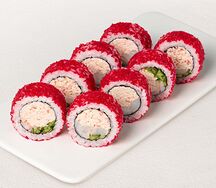 Ролл Калифорния с тигровой креветкой