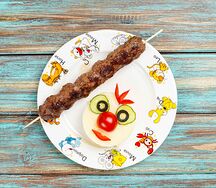 Шашлычок из индейки с пюре