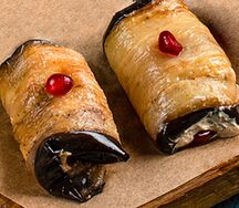 Рулетики из баклажанов с творожной начинкой