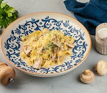 Феттуччине с белыми грибами в сливочном соусе