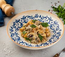 Обжаренная куриная печень с картофелем