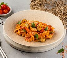 Феттуччине с морепродуктами