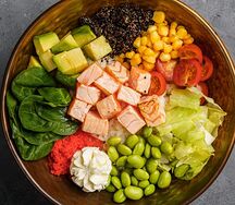 Поке с лососем татаки