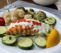 Стейк из семги на пару