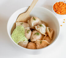 Пельмени с чечевицей веган