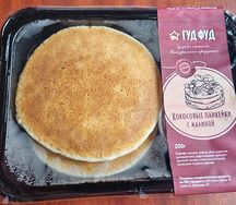 Кокосовые панкейки с малиной