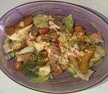 Салат с тунцом и креветками