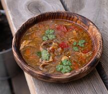 Суп из баранины и печеных овощей