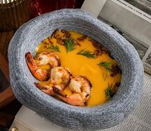 Кукурузный суп с креветками