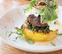 Бифштекс из мраморной говядины с картофельным гратеном