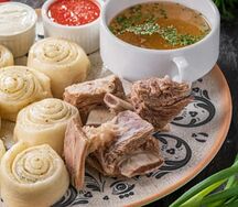 Даргинский слоеный хинкал с говядиной