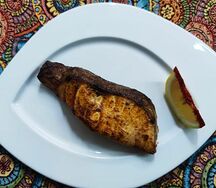 Стейк из семги на мангале