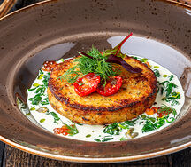 Котлета из стерляди и лосося