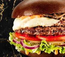 Бургер Грибной Black Angus двойной