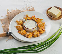 Пельмени мясные жареные