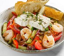 Салат Греческий с креветками