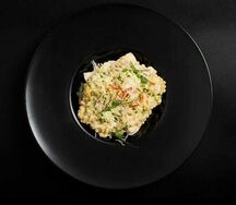 Паста Птитим с курицей и грибами