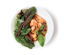 Салат Тёплый баклажан с морепродуктами