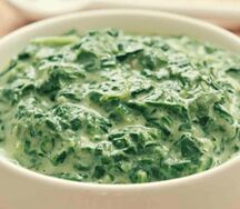 Шпинат со сливками