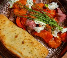 Ростбиф с перцами лечо