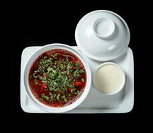 Борщ с говяжьим языком