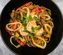Лапша с морепродуктами
