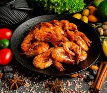 Жареные тигровые креветки