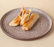 Блины с ветчиной, грибами и сыром