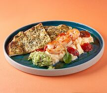 Скрэмбл с тигровыми креветками