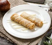 Блины сладкие с бананом и сгущенкой