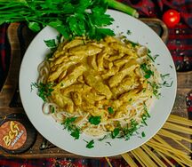 Паста с курицей карри