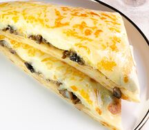 Блин пюре с грибами и луком