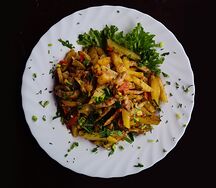 Картофель, жаренный Как Дома со свининой
