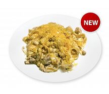 Паста с курицей и грибами