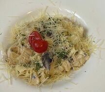 Паппарделле с курицей и грибами