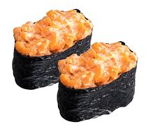Гункан с лососем