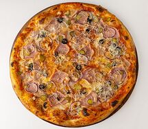 Пицца мясная тонком тесте 40см