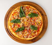 Пицца с тунцом тонком тесте 40см