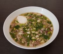 Окрошка мясная на квасе